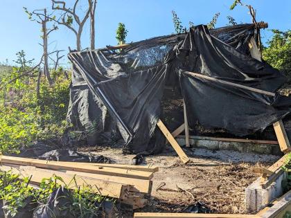 A section of the greenhouse at Bluefields Organic Farm in Westmoreland that was destroyed by Hurricane Melissa.