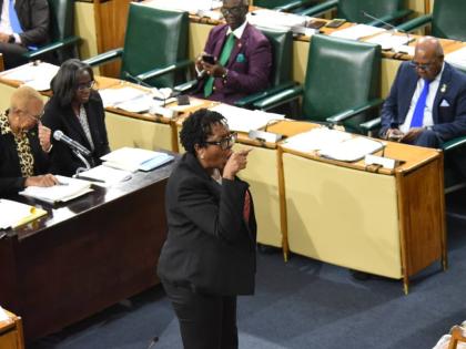 An upset St Andrew South West Member of Parliament Dr Angela Brown Burke on her feet in Parliament as she confronted House Speaker Juliet Holness for not being allowed to speak. The sitting was held on December 8, 2025.