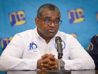 Deputy Director of the Counter-Terrorism and Organised Crime Division (CTOC), Acting Senior Superintendent of Police, Victor Barrett, speaking at a JIS Think Tank on December 8 about investigations into real estate fraud.