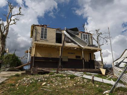 The post office in Albert Town, Trelawny that was severely damaged during the passage of Hurricane Melissa.