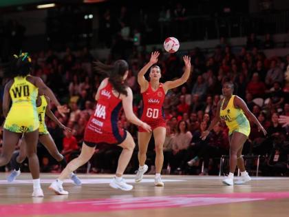 Action between Jamaica’s Sunshine Girls and England’s Roses in the Horizon Vitality Netball series inside the Copper Box Arena on December 13.
