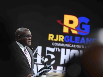 Anthony Smith, CEO at the RJRGLEANER Communications Group, gives remarks at the RJRGLEANER Honour Awards ceremony held on July 1 at the TVJ studios. 
