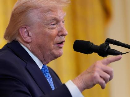President Donald Trump speaks during a Hanukkah reception in the East Room of the White House, Tuesday, December 16, 2025, in Washington USA (AP Photo)