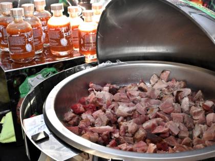 Nations Choice Ham, freshly prepared and sliced for patrons to savour at the recently staged Christmas Connection: Sip, Taste and Shop experience, held at The Jamaica Pegasus hotel.