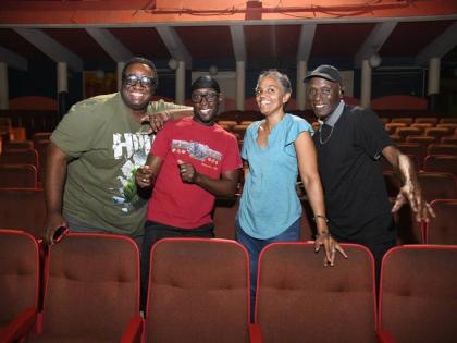 
Above: (From left) Duane Bennett, Kevin Halstead, Anya Gloudon-Nelson, and George Howard – the creative team behind ‘Big Yaad Vibes’, with Bennett on set and costumes, Halstead as director, Gloudon-Nelson as writer, and Howard on choreography.