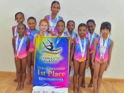 A proud moment for the members of the First Dance Studios Gymnastics team from Montego Bay. 
