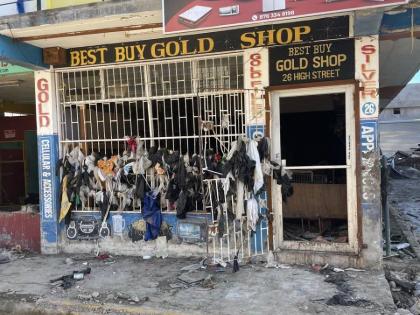 Damage to Best Buy Gold Shop caused by Hurricane Melissa