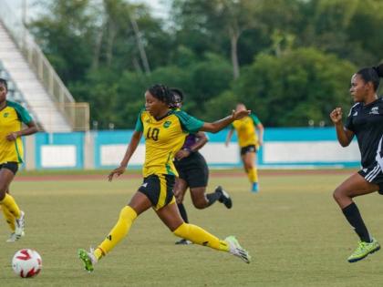 Jamaica’s under-20s in action during the Jewels of the Caribbean tournament in Trinidad and Tobago recently. 