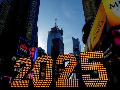 The 2025 New Year’s Eve numerals are displayed in Times Square in New York.