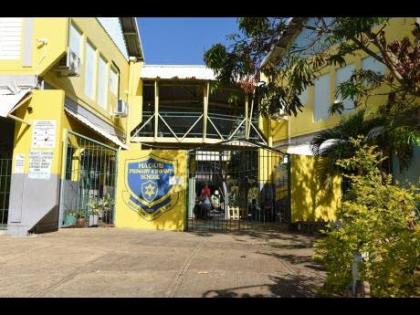 Hague Primary School in Trelawny, where classrooms have been occupied by infirmary residents since Hurricane Melissa struck the island on October 28, 2025. 