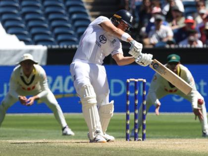 England’s Jacob Bethell bats against Australia on day two of their Ashes Test match in Melbourne on Saturday.