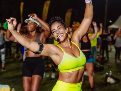 High energy meets Caribbean rhythm as Shani McGraham-Shirley leads one of her Caribbean Fit Fiyah Soca sessions. 
