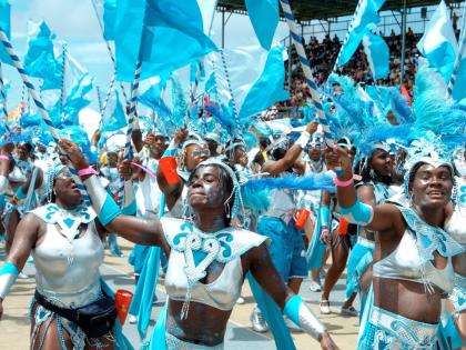 This file photo shows a section of revellers participating in the Kadooment Parade during Crop Over, in Barbados.