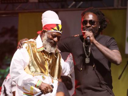 Jah Bouks and Capelton on stage at Angola Festival.