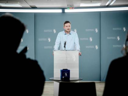 Greenland's Prime Minister Jens Frederik Nielsen holds a press conference in Nuuk, Greenland on January 5, 2026. 