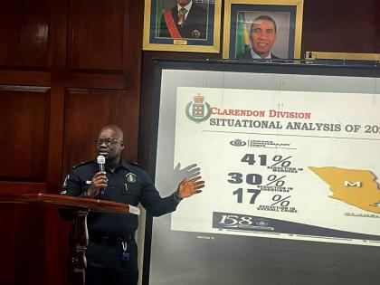 Senior Superintendent of Police Shane McCalla, head of the Clarendon Police Division, during Thursday’s sitting of the Clarendon Municipal Corporation.