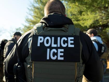 US Immigration and Customs Enforcement Baltimore Field Officer director Matt Elliston listens during a briefing, Monday, January 27, 2025, in Silver Spring, Md. (AP Photo/Alex Brandon)