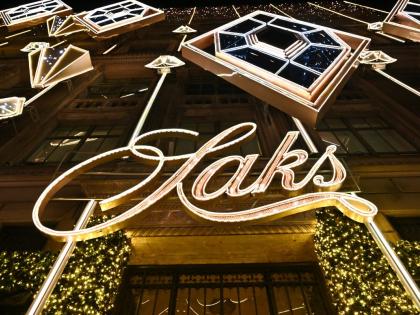 Saks Fifth Avenue holiday light show and window reveal on Monday, November 24, 2025, in New York. 
