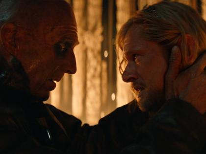 Ralph Fiennes (left) and Jack O’Connell in a scene from ‘28 Years Later: The Bone Temple’. 