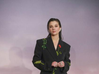 Claudia Jessie, or as ‘Bridgerton’ fans know her, Eloise, makes a bold statement in a black floral-embroidered Stella McCartney Resort 2026 suit.