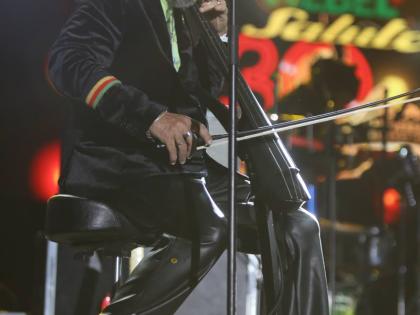 Steven 'Cat' Coore of Third World performing at Rebel Salute 30 in 2024.