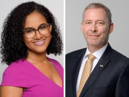 Outgoing NCB CEO Bruce Bowen and interim CEO Sheree Martin.