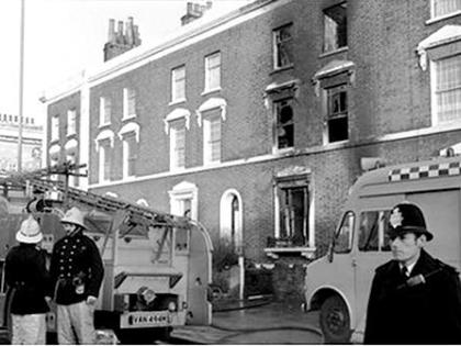 The house at 439 New Cross Road, south London in which 13 black people died in a fire on January 18, 1981. 
