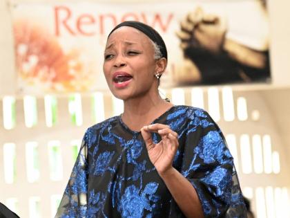 Mezzo soprano, Christine MacDonald, sings at the National Chorale of Jamaica’s event featuring the works of Italian composer, Antonio Vivaldi, at the Hope United Church in November 2023.