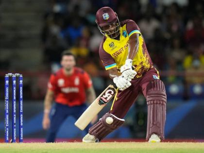 West Indies’ Johnson Charles bats during the men’s T20 World Cup cricket match against England at Daren Sammy National Cricket Stadium, Gros Islet, St Lucia on Wednesday.