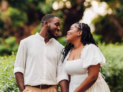 Jana-Lee Henry and Damario Patterson during the engagement photo shoot.