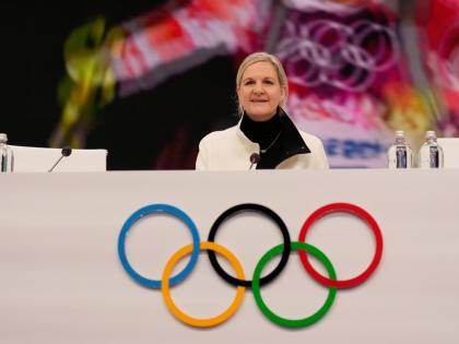 International Olympic Committee President Kirsty Coventr attends the opening of the IOC Session ahead of the 2026 Winter Olympics in Milan, Italy yesterday.