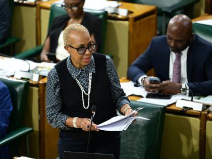 
Minister of Finance and the Public Service, Fayval Williams, addressing the House of Representatives.