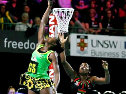 Jamaica’s goalshooter Shanice Beckford in action.