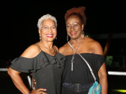 Gloria Saunders (left) and Clara Brown brought double the fun in coordinated black.