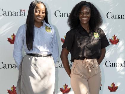 Africka Stephens (left), executive founder of Fi We Children Foundation, with project assistant and law student Moniek Robinson at the launch of their foundation’s anti-violence school project.