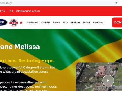 A screengrab of supportjamaica.gov.jm home page