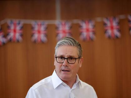 Britain's Prime Minister Keir Starmer visits a community centre in Welwyn Garden City, England on February 10, 2026. 