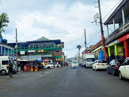 Improper parking and street vending in Annotto Bay, St Mary.