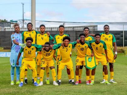 The starters in Jamaica’s final FIFA U17 World Cup qualifying match against Canada on Wednesday. Front  (from left) Duwayne Burgher, Javan Foster, Jamone Lyle, Jahmarie Nolan, Romie Henry. Back row (from left) O’Mario White (goalkeeper), Kelvin Brown, 