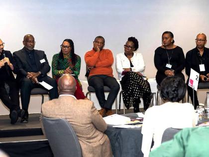 Guest speakers who formed the Leadership Circle at the Torch Exchange Conference take questions from the audience during the mentoring session at the Eastside Rooms in Birmingham. 