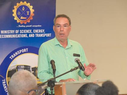 Minister of Energy, Transport and Telecommunications, Daryl Vaz, addresses journalists during a press conference at the Ministry’s New Kingston offices on February 17.
