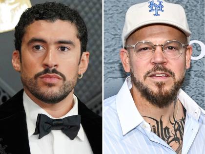 This collage shows Bad Bunny (left) and René Pérez Joglar, also known as Residente.