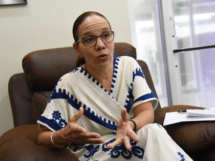 
Tania López Larroque, the new Cuban ambassador to Jamaica, speaking with The Sunday Gleaner last week.