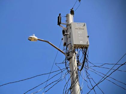 A street light in Denham Town, west Kingston. 