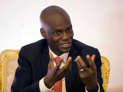 In this August 28, 2019, file photo, Haiti's President Jovenel Moïse  speaks during an interview in his office in Port-au-Prince, Haiti. (AP Photo/Dieu Nalio Chery, File)