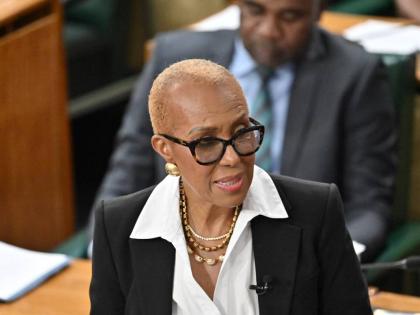 Minister of Finance Fayval Williams opening the Budget Debate in Parliament on March 10.