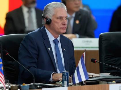 Cuba's President Miguel Diaz-Canel attends the 17th annual BRICS summit in Rio de Janeiro on July 6, 2025. (AP Photo/Eraldo Peres, File)