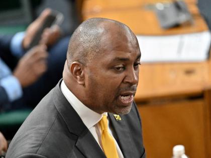 Julian Robinson, opposition spokesman on finance, makes his contribution to the 2026-2027 Budget Debate in the House of Representatives in downtown Kingston on Thursday. 