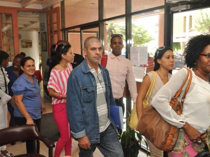 This 2014 photo shows Cuban doctors and nurses at the Ministry of Health offices.