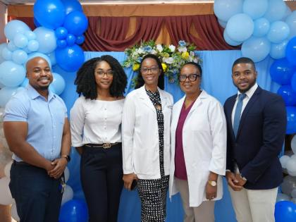 From left: Dr Jevonne McIntosh, medical officer in the Anesthesiology Department; Dr Amoy Ellis, medical officer in the A&E Department, Dr Natoya Hall-Okori, acting consultant in the A& E Department; Dr Andrea Johnson, A & E consultant and Dr O’Rane Thom